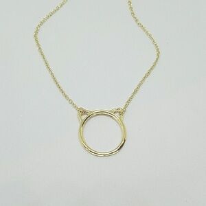 NWT gold plate kitty cat necklace